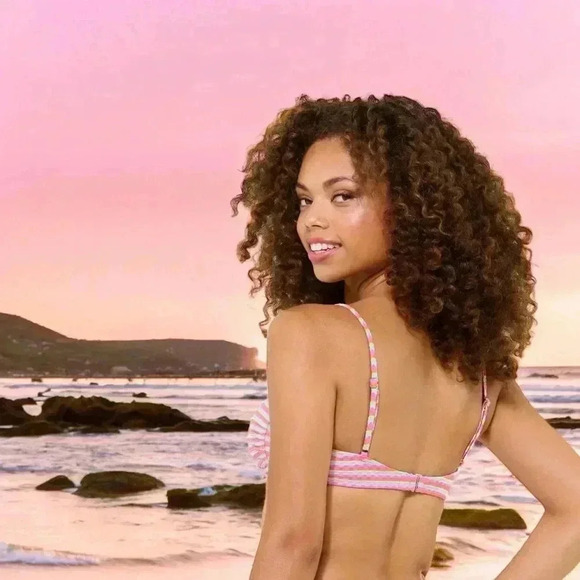 Ninety-Nine Degrees NEW W Tags Junior’s XL Square Bikini Set – Nectarine Crystal - Picture 3 of 8